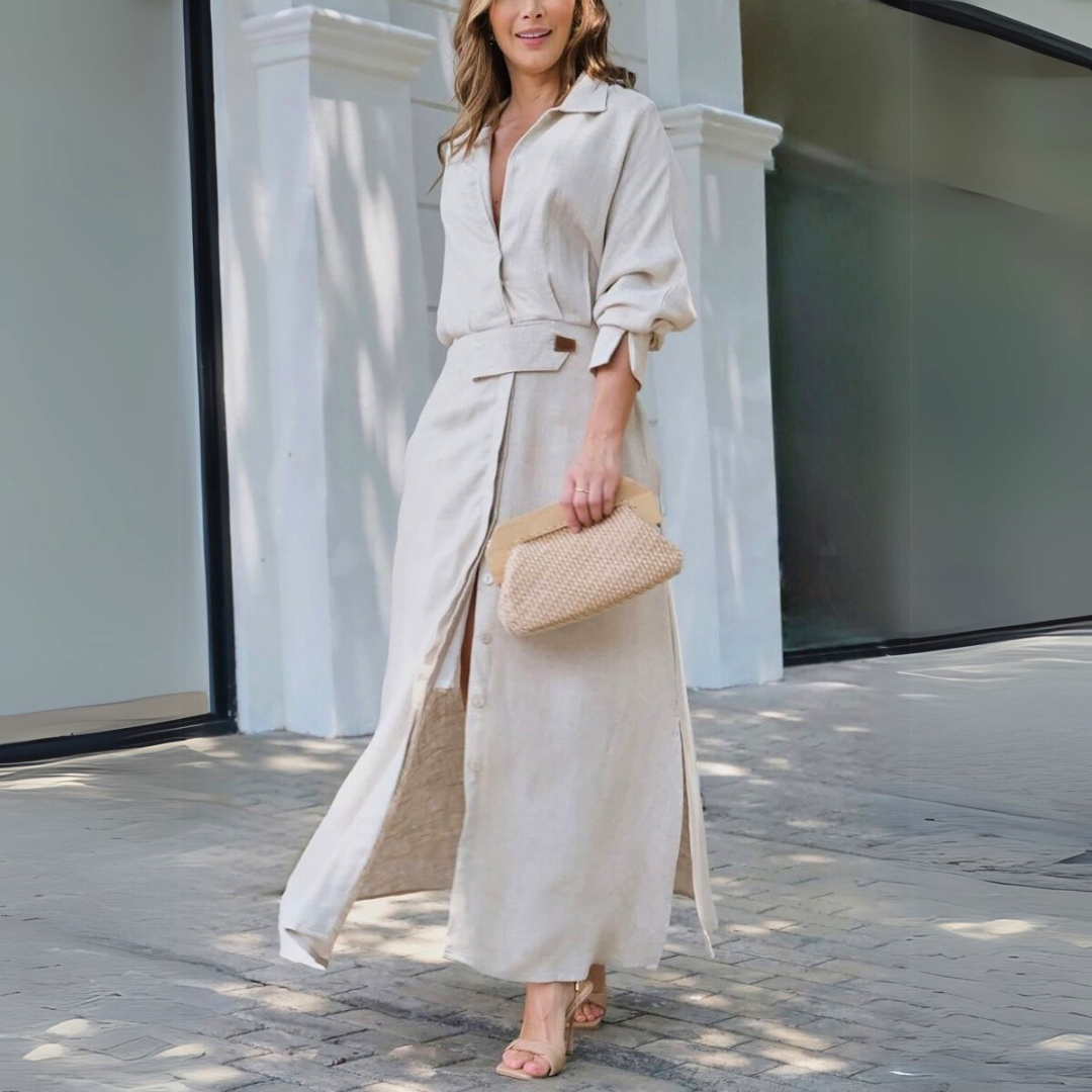 Jeanette™ | Elegant maxi dress with a V-neck