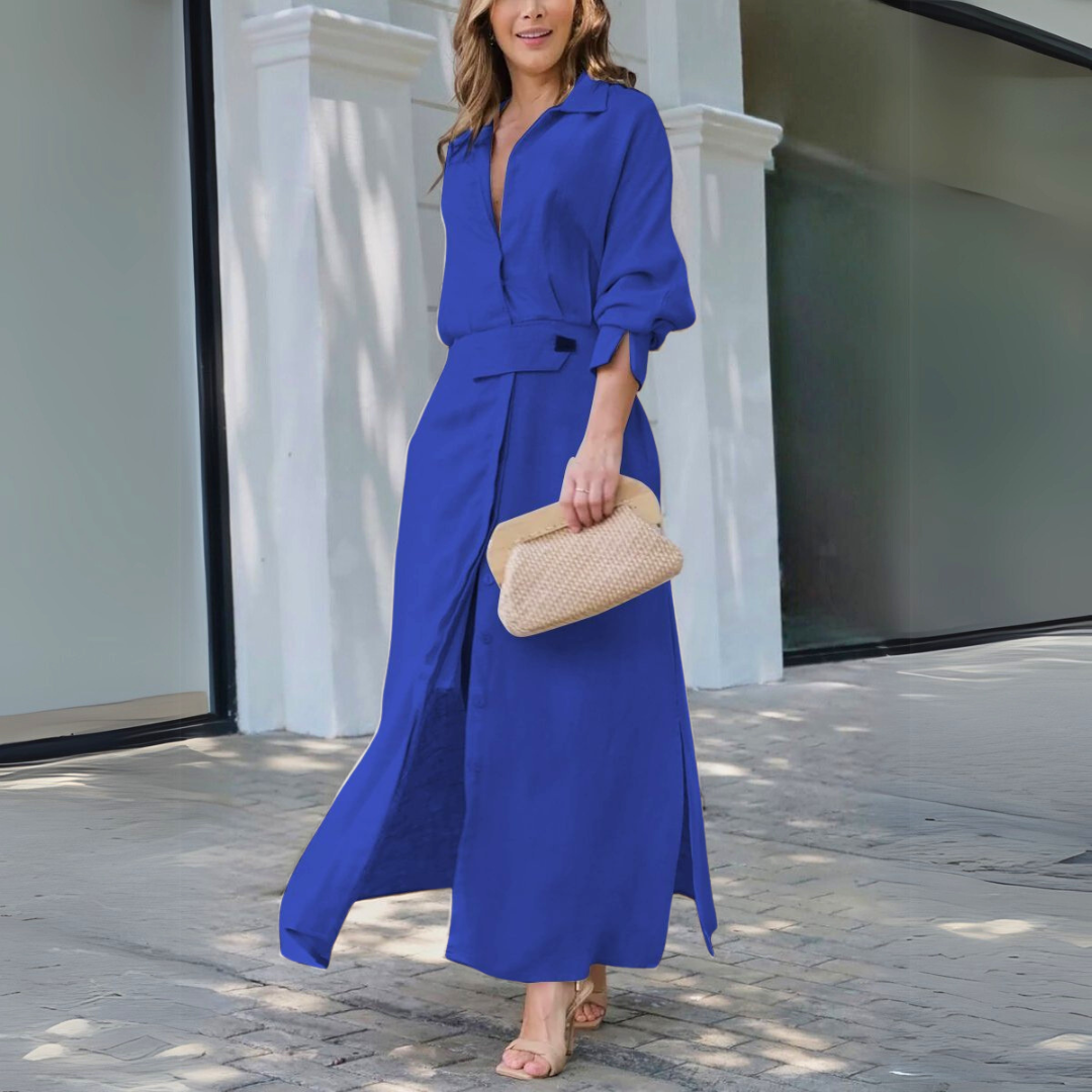 Jeanette™ | Elegant maxi dress with a V-neck