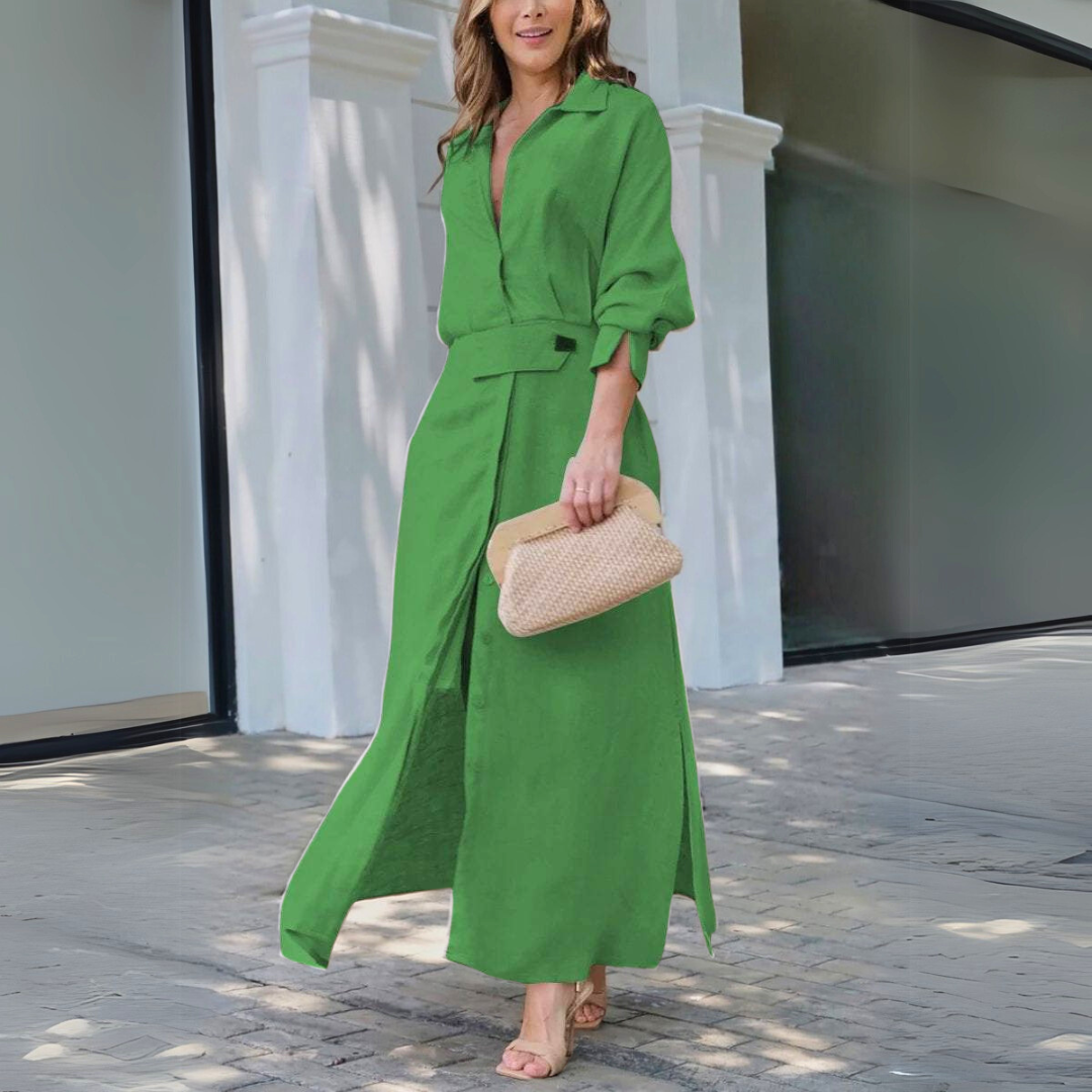Jeanette™ | Elegant maxi dress with a V-neck