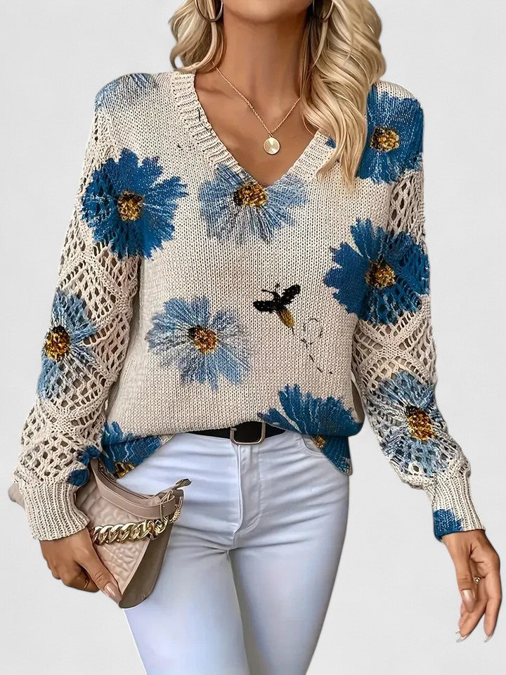 Aurélie | Elegant sweater with floral print