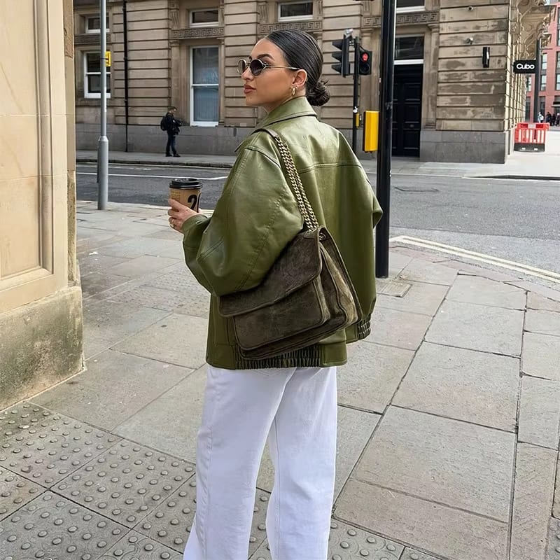 Simone - Oversized Leather Jacket