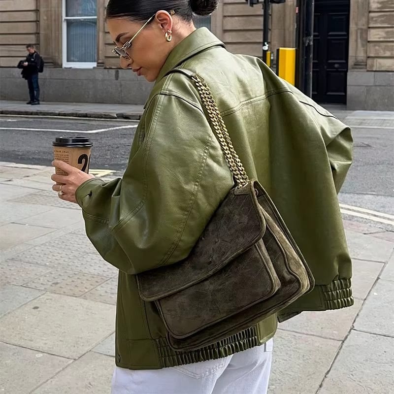 Simone - Oversized Leather Jacket
