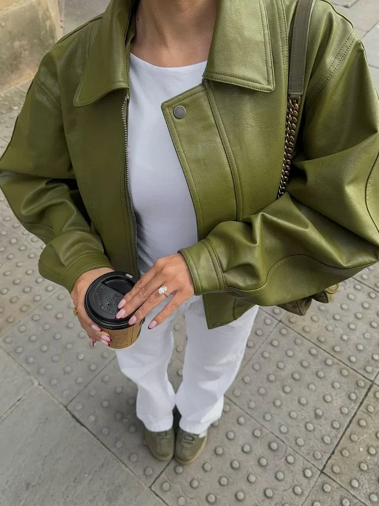 Simone - Oversized Leather Jacket