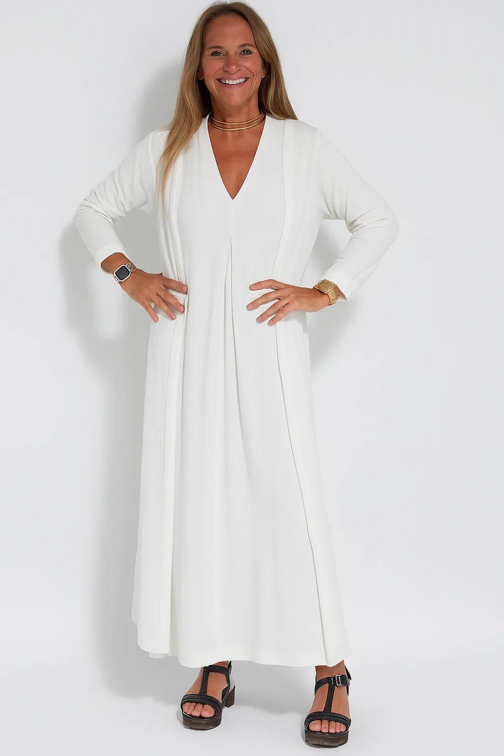 Lyvazza™ - Elegant long dress + matching cardigan FREE