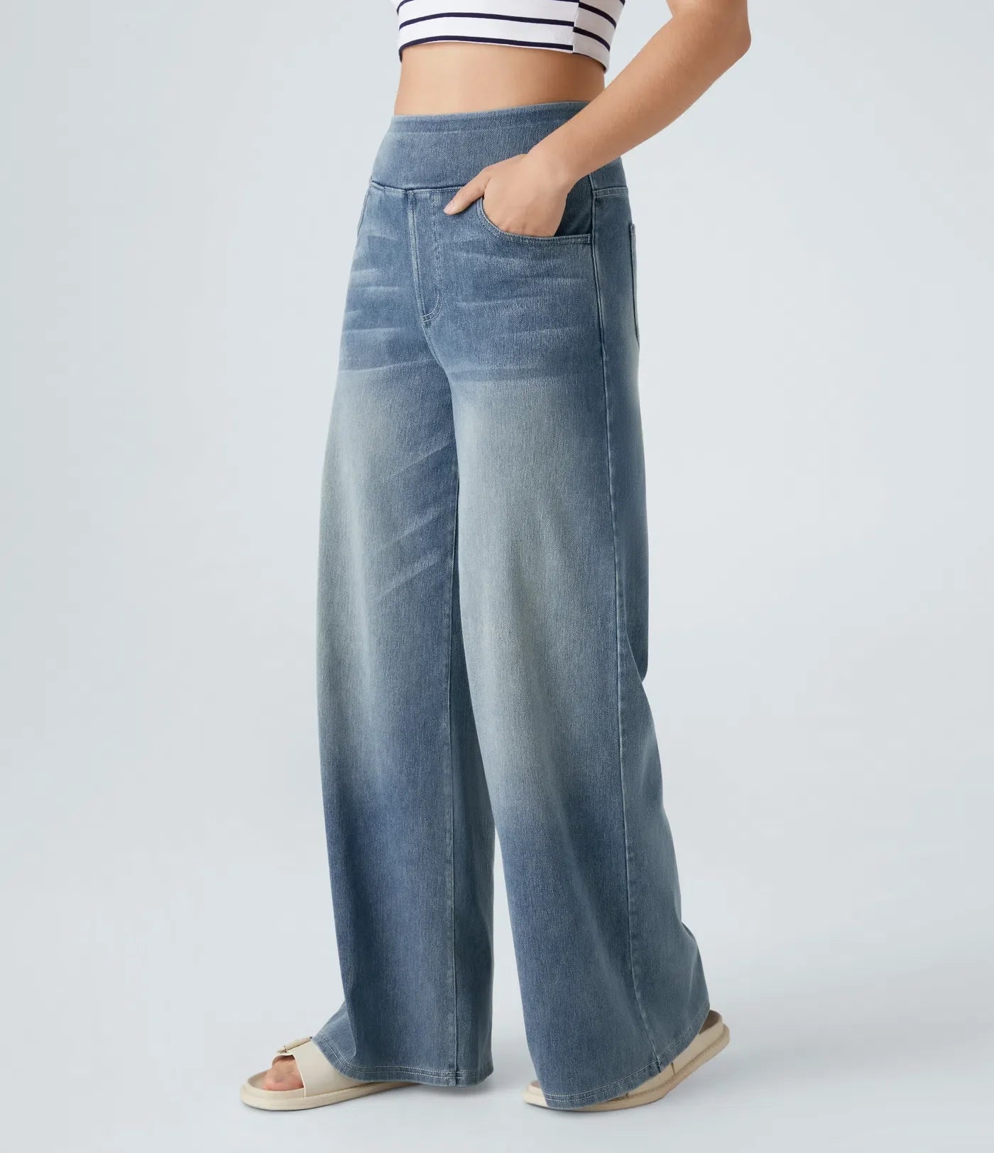 Eva | High-waisted elastic pants