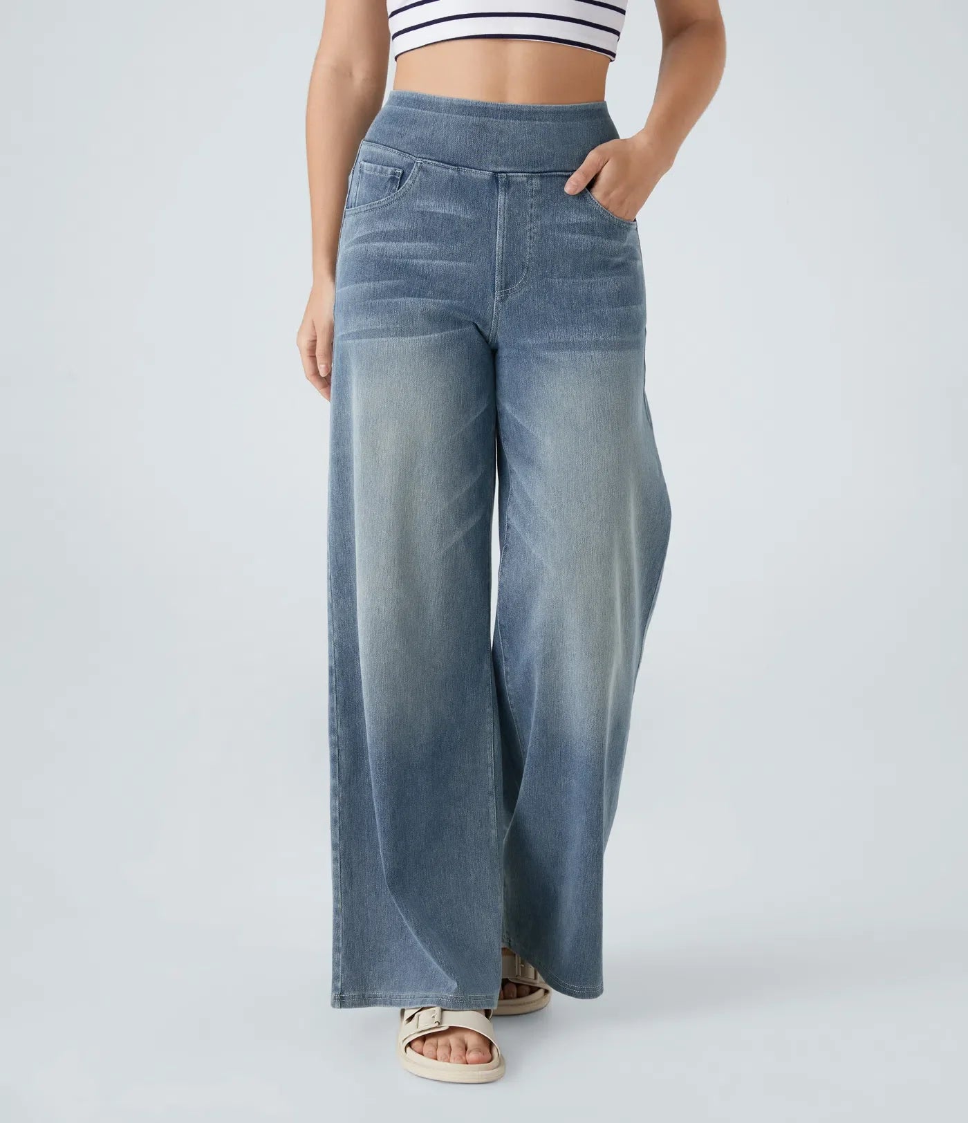 Eva | High-waisted elastic pants