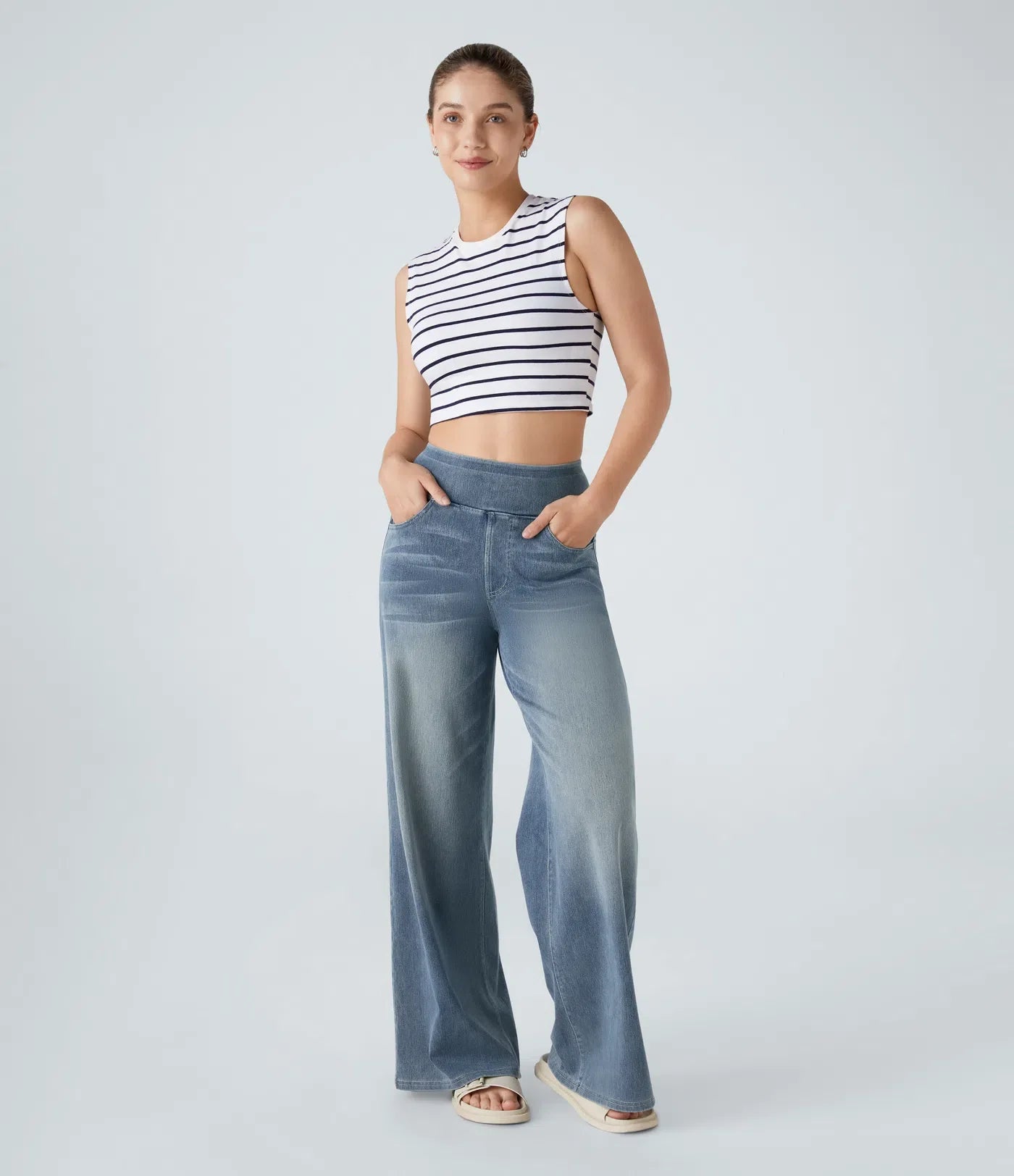 Eva | High-waisted elastic pants