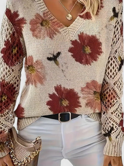 Aurélie | Elegant sweater with floral print