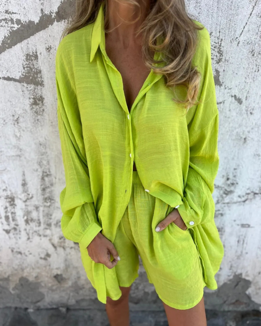IZELA - CASUAL SHIRT &amp; SHORTS SET 