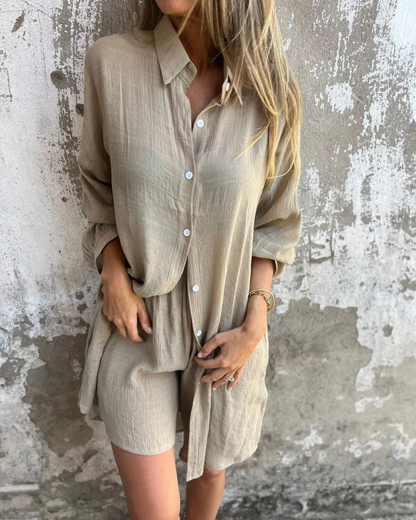 IZELA - CASUAL SHIRT &amp; SHORTS SET 