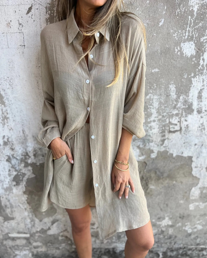 IZELA - CASUAL SHIRT &amp; SHORTS SET 