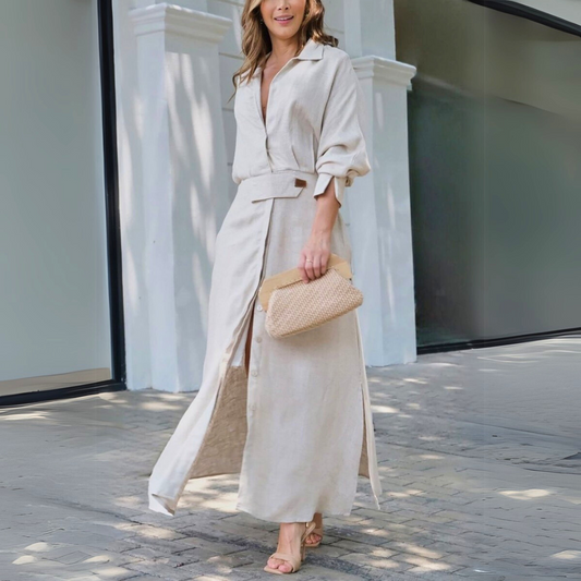 Jeanette™ | Elegant maxi dress with a V-neck