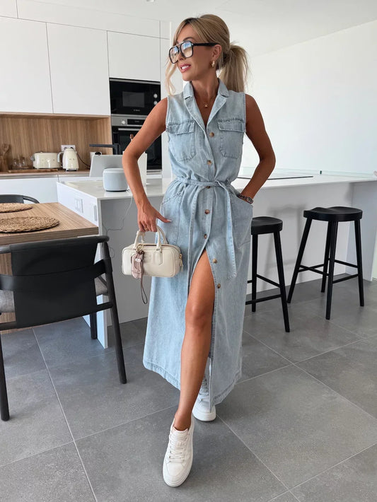 Isabelle | Maxi Denim Dress 
