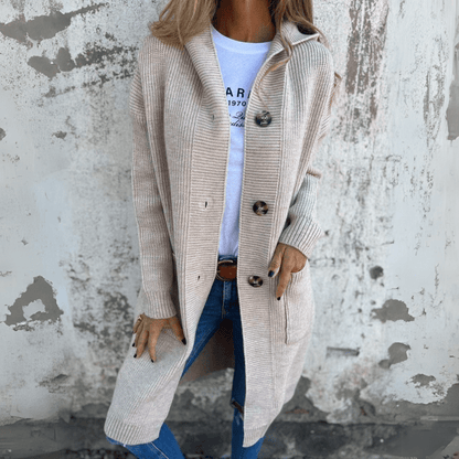 Lorène | Elegant long ladies cardigan 