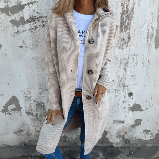Lorène | Elegant long ladies cardigan 
